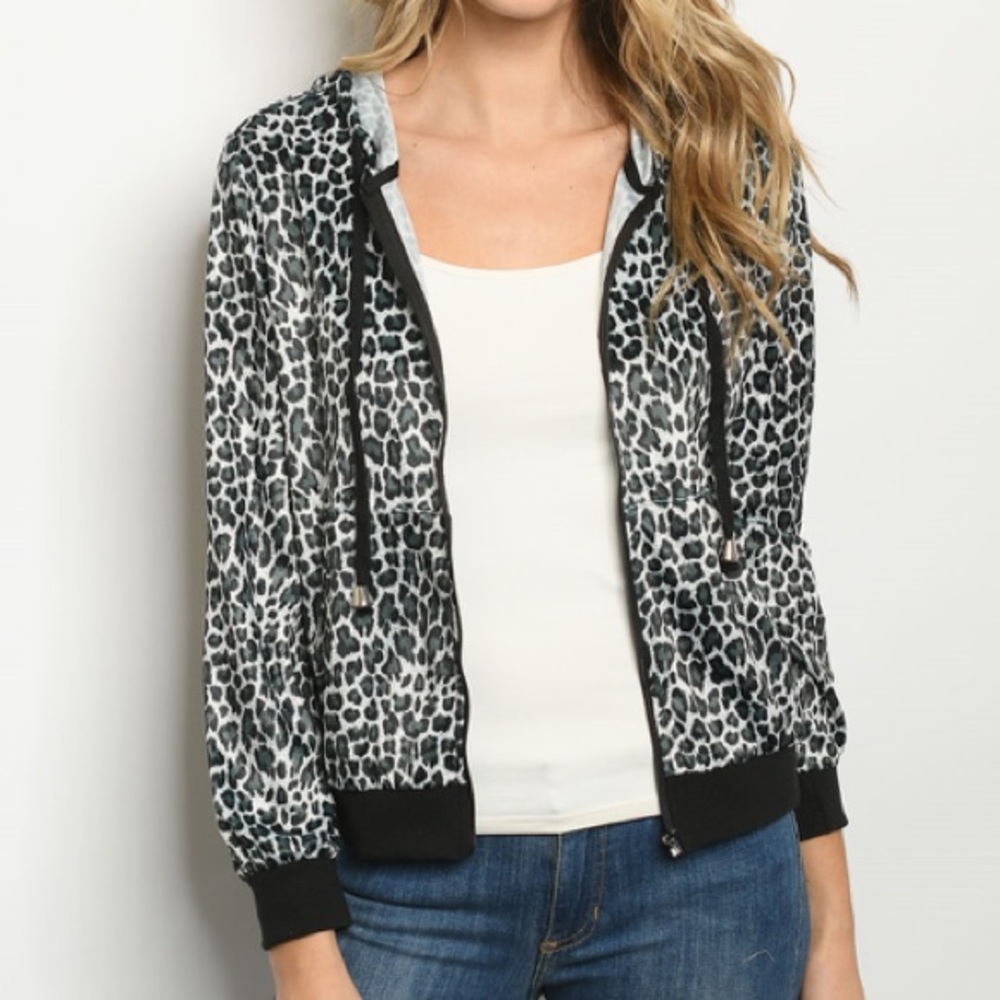 Silky animal print bomber jacket